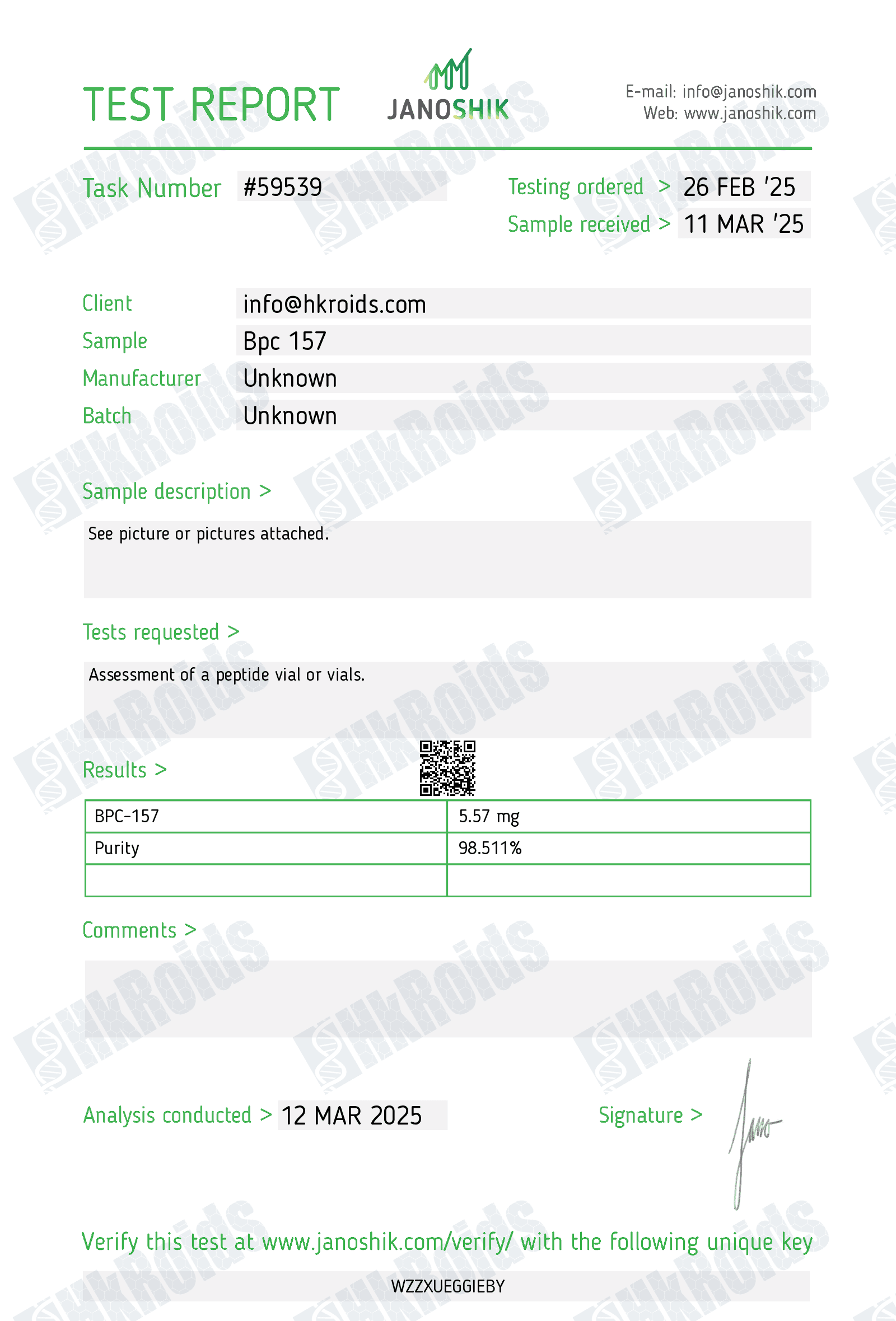 99.56% BPC-157 powder bpc raw 1g - Image 2