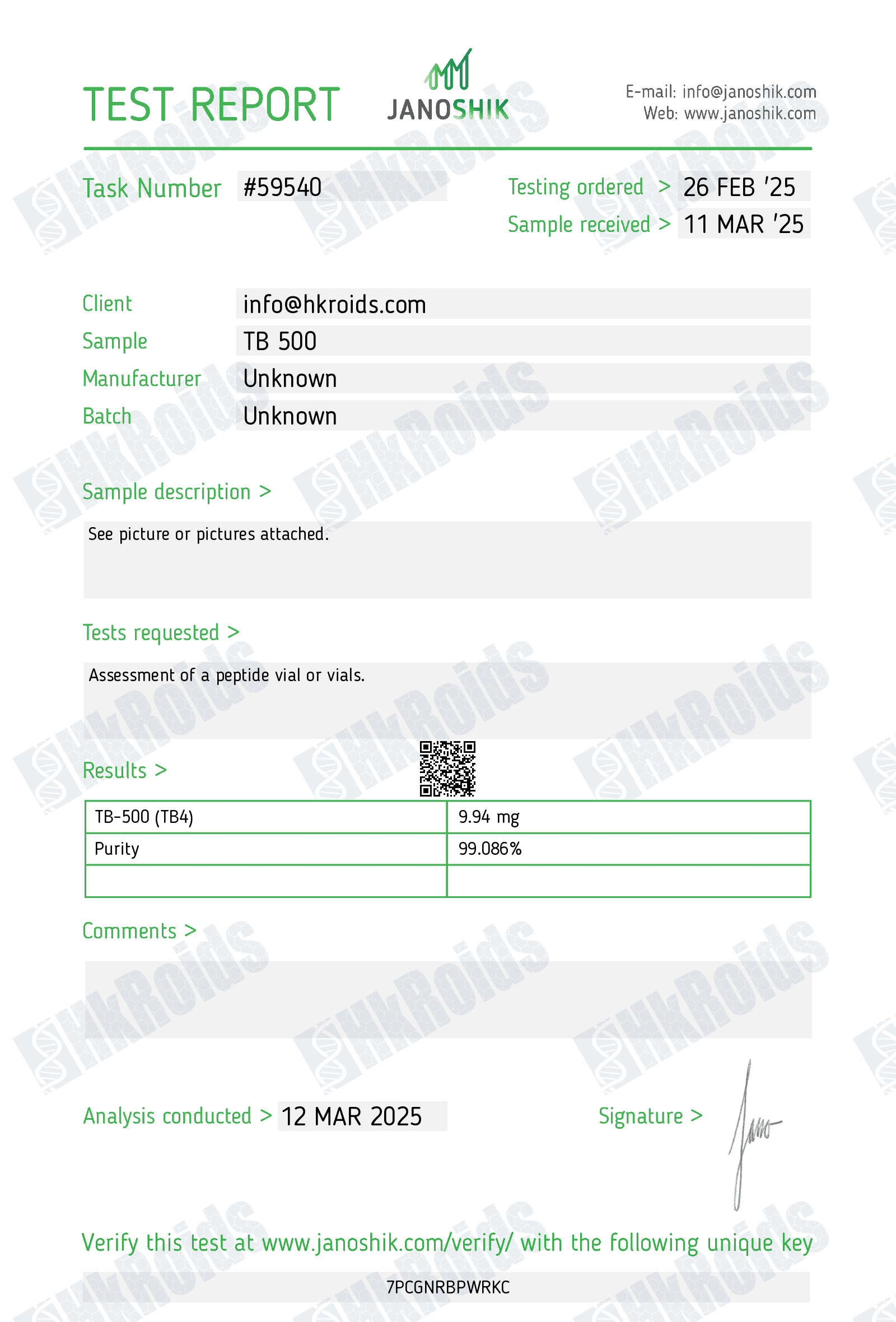 Buy 99.086% TB-500 10mg 1Kit Wholesale - Image 3
