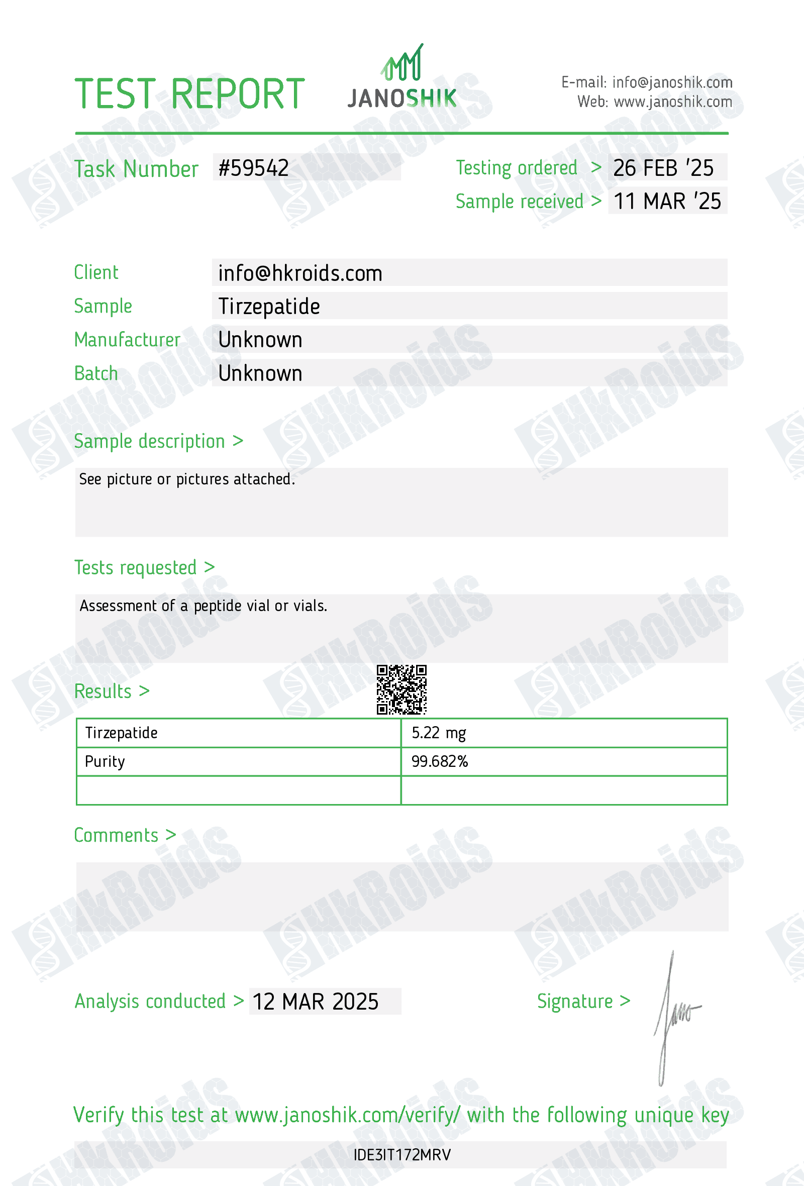 99.52% Tirzepatide Powder Peptide Tirze Raw 1g - Image 2
